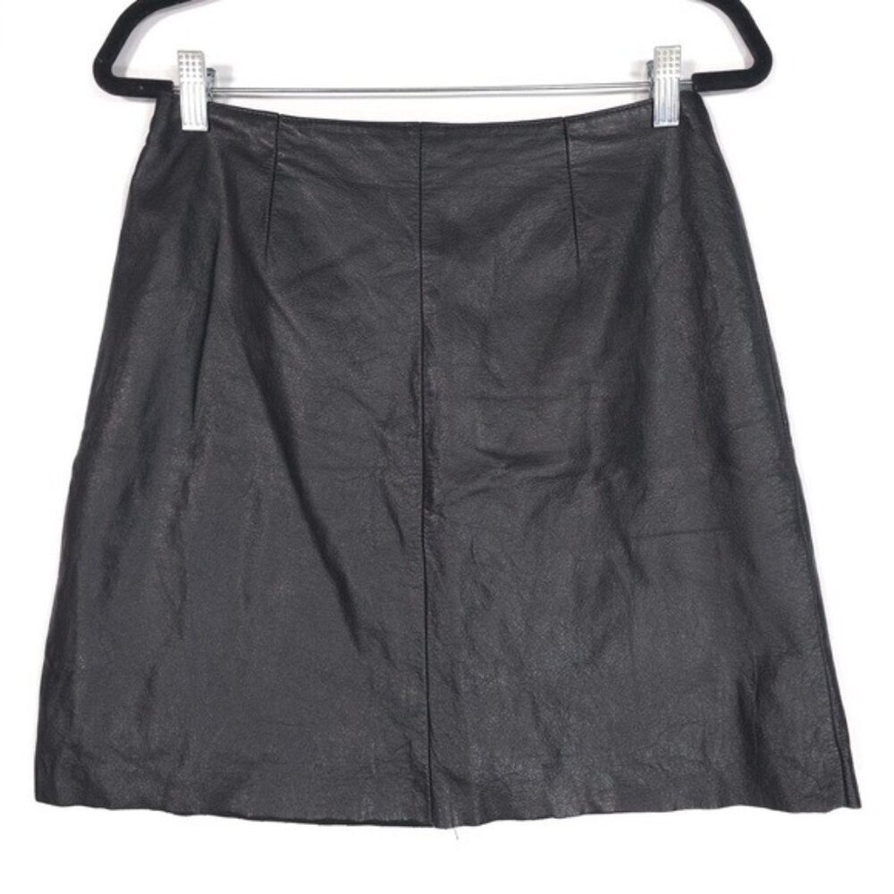 TWEEDS GENUINE LEATHER Women’s Mini Skirt A-Line‎ Black Lined Vintage Y2K Size 8